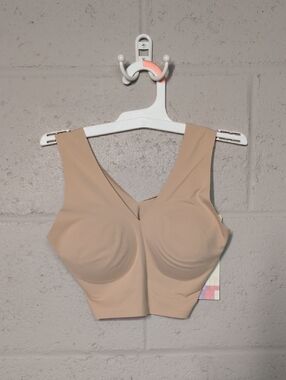 True & Co True Body V-Neck Bra Bralette, Size XS, Desert Nude, NWT